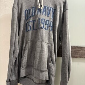 Old Navy Gray Hoodie with Blue Accents